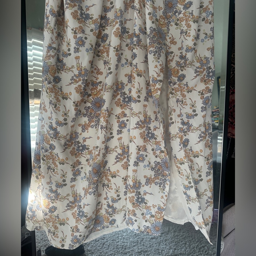 NWT Abercrombie and Fitch Floral Cinched Neck Slip Midi Dress - Picture 3 of 16